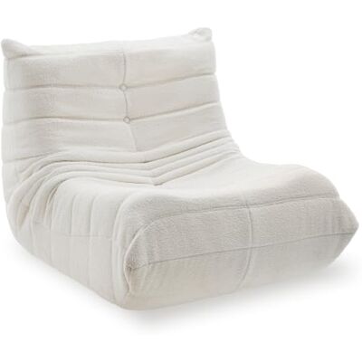 tectake ® Relaxsessel mit Bouclé-Bezug, Premiumschaumstoff, 95 x 100 x 75 cm ohne Montage, rutschfeste Unterseite, boneless, formstabil und strapazierfähig, bequeme Sitzmulde, Sitzsack Bouclé creme tectake ® Relaxsessel mit Bouclé-Bezug, Premiumschaumstoff, 95 x 100 x 75 cm ohne Montage, rutschfeste Unterseite, boneless, formstabil und strapazierfähig, bequeme Sitzmulde, Sitzsack Bouclé creme