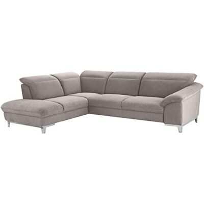 Mivano Ecksofa Teresa / L-Form-Couch mit Kopfteilverstellung und Ottomane / 293 x 84 x 232 / Mikrofaser, Grau Mivano Ecksofa Teresa / L-Form-Couch mit Kopfteilverstellung und Ottomane / 293 x 84 x 232 / Mikrofaser, Grau