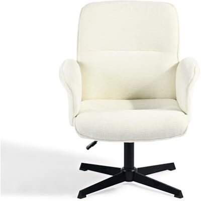 39F FURNITURE DREAM Ergonomischer Sessel, skandinavisch, um 360° drehbar, höhenverstellbar, Boucle-Stoff, weich, Weiß, 66 x 63 x 82-94 cm, Bouclette 39F FURNITURE DREAM Ergonomischer Sessel, skandinavisch, um 360° drehbar, höhenverstellbar, Boucle-Stoff, weich, Weiß, 66 x 63 x 82-94 cm, Bouclette