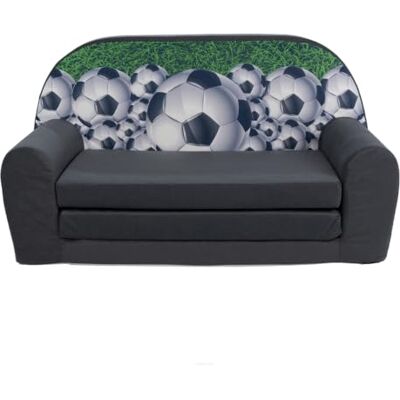FORTISLINE Kindersofa MINI ausklappbar 78 x 40 x 45 cm Kindercouch aus Mikrofaser mit Liegefläche 104 cm, abnehmbarem waschbarem Bezug, Oeko-TEX Standard 100, Fußball FORTISLINE Kindersofa MINI ausklappbar 78 x 40 x 45 cm Kindercouch aus Mikrofaser mit Liegefläche 104 cm, abnehmbarem waschbarem Bezug, Oeko-TEX Standard 100, Fußball