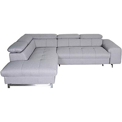 Mivano Ecksofa Chef / L-Sofa mit Ottomane und verstellbaren Kopfstützen / 262 x 72 x 206 / Mikrofaser Grau Mivano Ecksofa Chef / L-Sofa mit Ottomane und verstellbaren Kopfstützen / 262 x 72 x 206 / Mikrofaser Grau