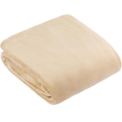 furn. Harrow Fleece Überwurf – seidig weiche leichte Flanelldecke für Bett oder Sofa (Natur – 140x180cm), Natürlich furn. Harrow Fleece Überwurf – seidig weiche leichte Flanelldecke für Bett oder Sofa (Natur – 140x180cm), Natürlich