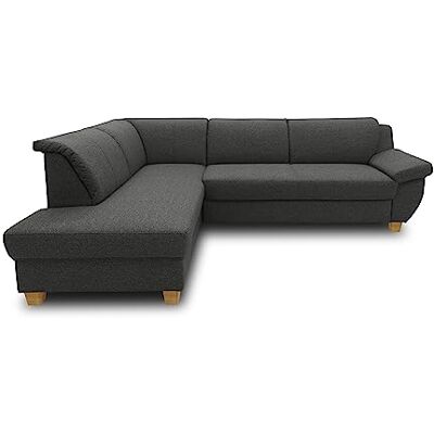DOMO. collection Ecksofa Panama, klassisches Ecksofa in L-Form Links, Eckcouch, Sofa Couch, Ecke mit Schlaffunktion 254 x 186 x 80 cm (BxTxH), anthrazit DOMO. collection Ecksofa Panama, klassisches Ecksofa in L-Form Links, Eckcouch, Sofa Couch, Ecke mit Schlaffunktion 254 x 186 x 80 cm (BxTxH), anthrazit