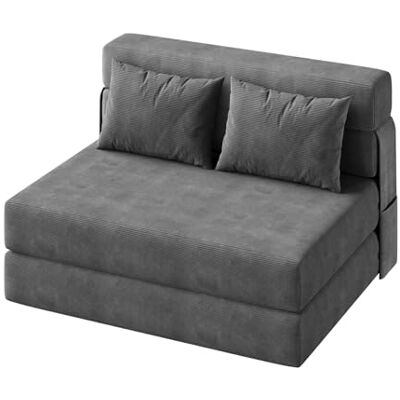 GarveeHome Klappbares Schlafsofa, 2-in-1-Schlafsessel mit Kissen, tragbare Liege für Wohn- und Schlafzimmer, ausziehbarer Zweisitzer zum Bett (182 x 71 x 15 cm) GarveeHome Klappbares Schlafsofa, 2-in-1-Schlafsessel mit Kissen, tragbare Liege für Wohn- und Schlafzimmer, ausziehbarer Zweisitzer zum Bett (182 x 71 x 15 cm)