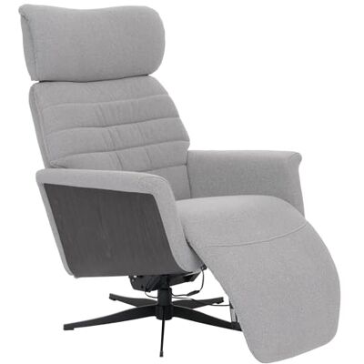 MCA Relaxsessel HWC-N56 Bouclé Stoff grau, Holz grau Fernsehsessel, Liegesessel, Fußstütze, drehbar Stoff MCA Relaxsessel HWC-N56 Bouclé Stoff grau, Holz grau Fernsehsessel, Liegesessel, Fußstütze, drehbar Stoff