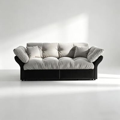 NJLyuhome 3-in-1 Schlafsofa mit Tufting, 190 cm Queen-Size Ausziehsofa, multifunktionales Sofa-Bett mit 2 weichen Kissen, Veloursbezug in Hellgrau – konvertierbares Tagesbett für Gäste, Wohnzimmer, Home-Office NJLyuhome 3-in-1 Schlafsofa mit Tufting, 190 cm Queen-Size Ausziehsofa, multifunktionales Sofa-Bett mit 2 weichen Kissen, Veloursbezug in Hellgrau – konvertierbares Tagesbett für Gäste, Wohnzimmer, Home-Office