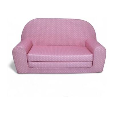 FORTISLINE Kindersofa MINI ausklappbar 78 x 40 x 45 cm Kindercouch aus Mikrofaser mit Liegefläche 104 cm, abnehmbarem waschbarem Bezug, Oeko-TEX Standard 100, Rosa Punkte Weiss FORTISLINE Kindersofa MINI ausklappbar 78 x 40 x 45 cm Kindercouch aus Mikrofaser mit Liegefläche 104 cm, abnehmbarem waschbarem Bezug, Oeko-TEX Standard 100, Rosa Punkte Weiss