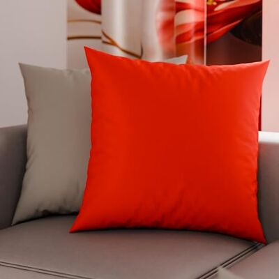 PETTI Artigiani Italiani 2er-Set Kissenbezüge 40x40 cm aus Mikrofaser, Dekokissen-Bezüge für Schlafzimmer und Sofa, Set mit 2 Kissenhüllen, Wende-Kissenbezug Double-Face Rot und Grau PETTI Artigiani Italiani 2er-Set Kissenbezüge 40x40 cm aus Mikrofaser, Dekokissen-Bezüge für Schlafzimmer und Sofa, Set mit 2 Kissenhüllen, Wende-Kissenbezug Double-Face Rot und Grau