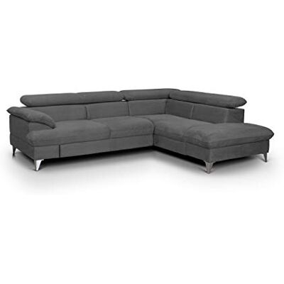 Mivano Schlafsofa David / Moderne Eckcouch mit verstellbaren Kopfteilen, Bettfunktion und Stauraum / 256 x 71 x 208 / Mikrofaser-Bezug, Dunkelgrau Mivano Schlafsofa David / Moderne Eckcouch mit verstellbaren Kopfteilen, Bettfunktion und Stauraum / 256 x 71 x 208 / Mikrofaser-Bezug, Dunkelgrau