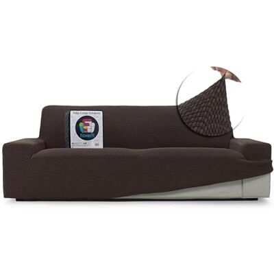 FAVERTI ® Super elastischer Sofabezug für 3-Sitzer von 180 bis 230 cm Modell Novelle Braun Universalbezug, ideal für Jede Form von Sofas, hochwertiger Jacquard-Stoff, Baumwollgefühl FAVERTI ® Super elastischer Sofabezug für 3-Sitzer von 180 bis 230 cm Modell Novelle Braun Universalbezug, ideal für Jede Form von Sofas, hochwertiger Jacquard-Stoff, Baumwollgefühl