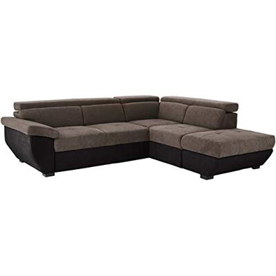 Mivano Schlafsofa Speedway / Moderne Eckcouch mit Schlaffunktion, Stauraum und verstellbaren Kopfteilen / 262 x 79 x 224 / Zweifarbiger Bezug, Dunkelgrau/Schwarz Mivano Schlafsofa Speedway / Moderne Eckcouch mit Schlaffunktion, Stauraum und verstellbaren Kopfteilen / 262 x 79 x 224 / Zweifarbiger Bezug, Dunkelgrau/Schwarz