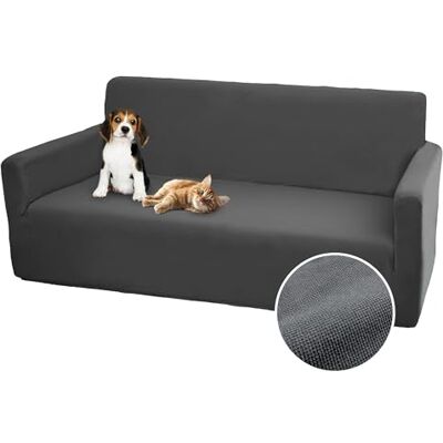 Comart Sofabezug Bright – elastischer Sofabezug mit Armlehnen – Sofabezug aus Polyester – Kratzfest – schmutzabweisend – maschinenwaschbar – rutschfest – grau – 3-Sitzer-Sofa Comart Sofabezug Bright – elastischer Sofabezug mit Armlehnen – Sofabezug aus Polyester – Kratzfest – schmutzabweisend – maschinenwaschbar – rutschfest – grau – 3-Sitzer-Sofa