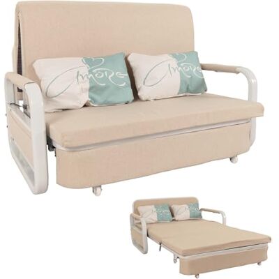 Mendler - Hwc-m83 - Beige - 130x185cm - Schlafsofa Mendler - Hwc-m83 - Beige - 130x185cm - Schlafsofa