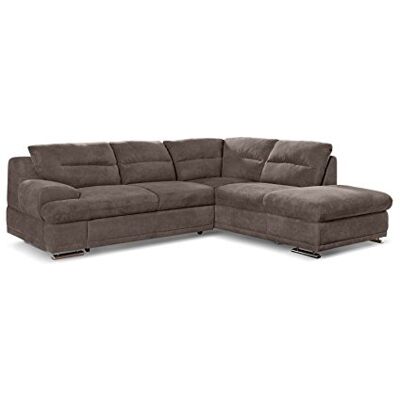 Mivano Ecksofa Coast / Große Sofagarnitur in L-Form mit Ottomane rechts / 264 x 88 x 217 / Mikrofaser: Dunkelbraun Mivano Ecksofa Coast / Große Sofagarnitur in L-Form mit Ottomane rechts / 264 x 88 x 217 / Mikrofaser: Dunkelbraun