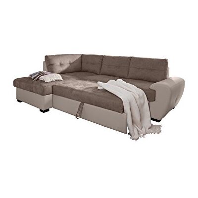 Mivano Cotta Otm/BK-2F Ecksofa, Sitz+Rücken Strukturgewebe soft, 100% Korpus Kunstleder PU, 64% Polyurethan, 25% Polyester, 11% Baumwolle, 174 x 244 x 88 cm, taupe/hell beige Mivano Cotta Otm/BK-2F Ecksofa, Sitz+Rücken Strukturgewebe soft, 100% Korpus Kunstleder PU, 64% Polyurethan, 25% Polyester, 11% Baumwolle, 174 x 244 x 88 cm, taupe/hell beige