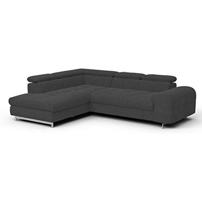 Mivano Ecksofa Chef / L-Sofa mit Schlaffunktion, Bettkasten und verstellbaren Kopfstützen / 262 x 72 x 206 / Anthrazit Mivano Ecksofa Chef / L-Sofa mit Schlaffunktion, Bettkasten und verstellbaren Kopfstützen / 262 x 72 x 206 / Anthrazit