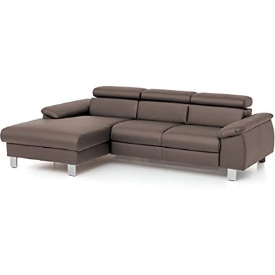 Mivano Ecksofa Micky mit Recamiere / L-Form-Sofa mit Schlaffunktion, Bettkasten und Kopfteilverstellung / 244 x 72 x 166 / Kunstleder, Braun Mivano Ecksofa Micky mit Recamiere / L-Form-Sofa mit Schlaffunktion, Bettkasten und Kopfteilverstellung / 244 x 72 x 166 / Kunstleder, Braun