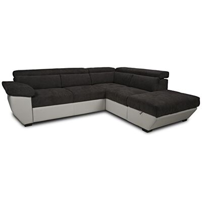 Mivano Schlafsofa Speedway / Eckcouch mit Bettfunktion, Stauraum und verstellbaren Kopfstützen / 262 x 79 x 224 / Zweifarbig: dunkelbraun/beige Mivano Schlafsofa Speedway / Eckcouch mit Bettfunktion, Stauraum und verstellbaren Kopfstützen / 262 x 79 x 224 / Zweifarbig: dunkelbraun/beige