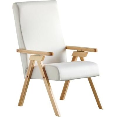 ESSEGI Sessel aus Holz Fiammta Relax, mit natürlicher Liegefunktion, Stoff in Perlweiß, abziehbar ESSEGI Sessel aus Holz Fiammta Relax, mit natürlicher Liegefunktion, Stoff in Perlweiß, abziehbar
