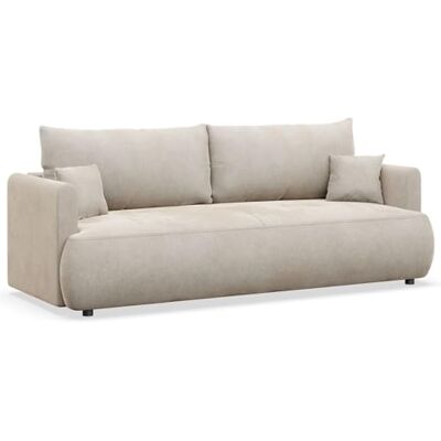 Selsey Schlafsofa 3 Sitzer mit Schlaffunktion und Bettkasten 226 cm – Creme Velours Stoff – Modernes Sofa Bed für kleine Wohnzimmer & Gästezimmer Selsey Schlafsofa 3 Sitzer mit Schlaffunktion und Bettkasten 226 cm – Creme Velours Stoff – Modernes Sofa Bed für kleine Wohnzimmer & Gästezimmer