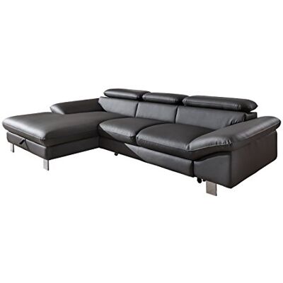Mivano Ecksofa Driver in modernem Design / Ledersofa in L-Form mit Recamiere links / Inkl. verstellbare Kopfstützen / 266 x 73 x 169 / Kunstleder grau Mivano Ecksofa Driver in modernem Design / Ledersofa in L-Form mit Recamiere links / Inkl. verstellbare Kopfstützen / 266 x 73 x 169 / Kunstleder grau