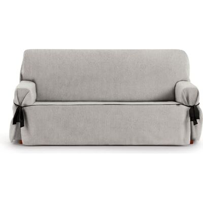 ECOMMERC3 2-Sitzer-Sofabezug, universelles Design, einteiliges Design, mit Bändern, hellgrau, 4-Punkt-Befestigung ECOMMERC3 2-Sitzer-Sofabezug, universelles Design, einteiliges Design, mit Bändern, hellgrau, 4-Punkt-Befestigung