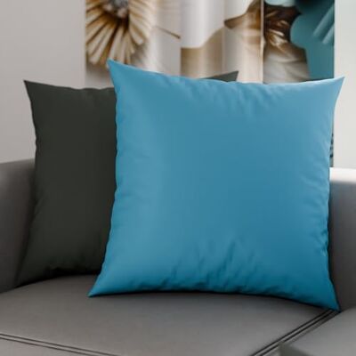 PETTI Artigiani Italiani 2er-Set Kissenbezüge 65x65 cm aus Mikrofaser, Dekokissen-Bezüge für Schlafzimmer und Sofa, Set mit 2 Kissenhüllen, Wende-Kissenbezug Double-Face Grau Hellblau PETTI Artigiani Italiani 2er-Set Kissenbezüge 65x65 cm aus Mikrofaser, Dekokissen-Bezüge für Schlafzimmer und Sofa, Set mit 2 Kissenhüllen, Wende-Kissenbezug Double-Face Grau Hellblau
