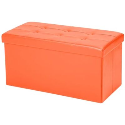 COSYLAND Sitzbank mit Stauraum 76 x 38 x 38 cm Sitzhocker Faltbare Hocker Sitztruhe bis 200 kg belastbar, für Wohnzimmer Schlafzimmer, Orange COSYLAND Sitzbank mit Stauraum 76 x 38 x 38 cm Sitzhocker Faltbare Hocker Sitztruhe bis 200 kg belastbar, für Wohnzimmer Schlafzimmer, Orange