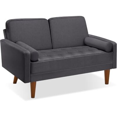 tectake ® Sofa, 2-Sitzer, 135 x 76 x 85 cm, 15 cm Sitzpolster mit Federkern abnehmbare, waschbare Bezüge, weiche Rückenpolster, Holzoptik Füße, bodenschonende Kappen, Samtoptik grau tectake ® Sofa, 2-Sitzer, 135 x 76 x 85 cm, 15 cm Sitzpolster mit Federkern abnehmbare, waschbare Bezüge, weiche Rückenpolster, Holzoptik Füße, bodenschonende Kappen, Samtoptik grau
