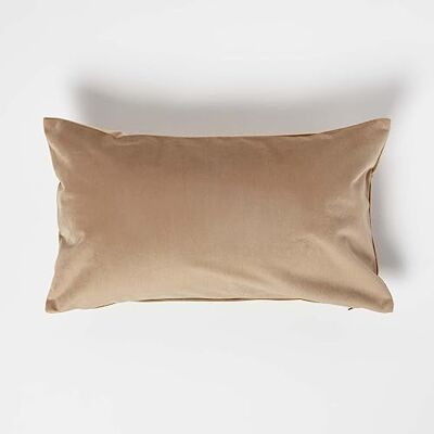 Homescapes Samtkissen 30x50 cm beige, Dekokissen mit Füllung und Reißverschluss, Samt-Zierkissen Sofa Homescapes Samtkissen 30x50 cm beige, Dekokissen mit Füllung und Reißverschluss, Samt-Zierkissen Sofa