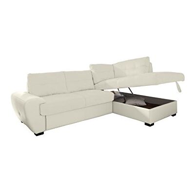 Mivano Cotta 2F-Otm/BK Rücken Echt Ecksofa, Sitz Strukturgewebe, 100% Korpus Kunstleder PU, 64% Polyurethan, 25% Polyester, 11% Baumwolle, 174 x 244 x 88 cm, cream Mivano Cotta 2F-Otm/BK Rücken Echt Ecksofa, Sitz Strukturgewebe, 100% Korpus Kunstleder PU, 64% Polyurethan, 25% Polyester, 11% Baumwolle, 174 x 244 x 88 cm, cream