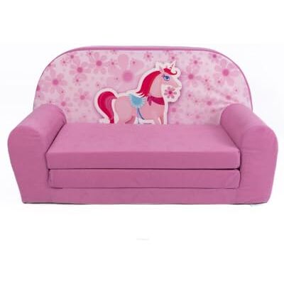 FORTISLINE Kindersofa MINI ausklappbar 78 x 40 x 45 cm Kindercouch aus Mikrofaser mit Liegefläche 104 cm, abnehmbarem waschbarem Bezug, Oeko-TEX Standard 100, Pony FORTISLINE Kindersofa MINI ausklappbar 78 x 40 x 45 cm Kindercouch aus Mikrofaser mit Liegefläche 104 cm, abnehmbarem waschbarem Bezug, Oeko-TEX Standard 100, Pony