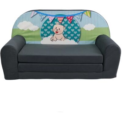 FORTISLINE Kindersofa MINI ausklappbar 78 x 40 x 45 cm Kindercouch aus Mikrofaser mit Liegefläche 104 cm, abnehmbarem waschbarem Bezug, Oeko-TEX Standard 100, Teddy FORTISLINE Kindersofa MINI ausklappbar 78 x 40 x 45 cm Kindercouch aus Mikrofaser mit Liegefläche 104 cm, abnehmbarem waschbarem Bezug, Oeko-TEX Standard 100, Teddy
