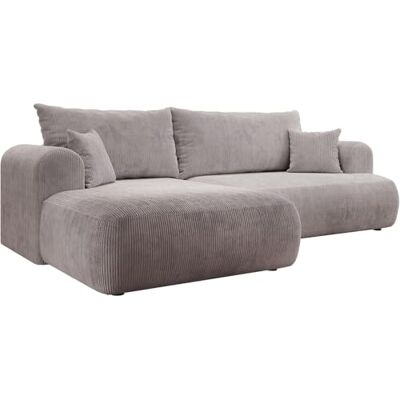 Selsey Ecksofa Links mit Schlaffunktion und Bettkasten 142x210 cm Hellgrau Bonellfederkern, Abnehmbare Kissen Modular 4er Couch Schlafsofa Kleines Sofa für Wohnzimmer/Schlafzimmer Selsey Ecksofa Links mit Schlaffunktion und Bettkasten 142x210 cm Hellgrau Bonellfederkern, Abnehmbare Kissen Modular 4er Couch Schlafsofa Kleines Sofa für Wohnzimmer/Schlafzimmer