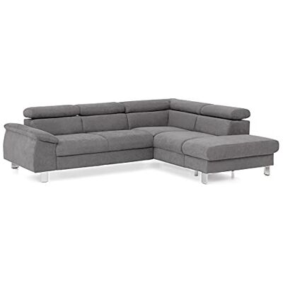 Mivano Ecksofa Micky mit Ottomane / L-Form-Sofa mit Schlaffunktion, Stauraum und Kopfteilverstellung / 249 x 72 x 207 / Velours, Dunkelgrau Mivano Ecksofa Micky mit Ottomane / L-Form-Sofa mit Schlaffunktion, Stauraum und Kopfteilverstellung / 249 x 72 x 207 / Velours, Dunkelgrau