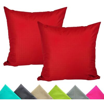 JACK 2er Set 40x40cm Outdoor Kissenhülle Kissenbezug Wasserfest Sitzkissen Lounge Kissen Garten Stuhl Lotus Effekt, Farbe:Rot JACK 2er Set 40x40cm Outdoor Kissenhülle Kissenbezug Wasserfest Sitzkissen Lounge Kissen Garten Stuhl Lotus Effekt, Farbe:Rot