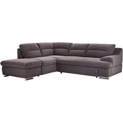 Mivano Ecksofa Coast / Große Schlafcouch in L-Form mit Ottomane links, Inkl. Bettfunktion und Stauraum, 264 x 88 x 217, Mikrofaser: grau Mivano Ecksofa Coast / Große Schlafcouch in L-Form mit Ottomane links, Inkl. Bettfunktion und Stauraum, 264 x 88 x 217, Mikrofaser: grau