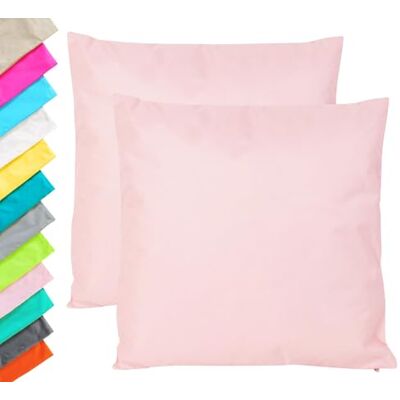 JACK 2er Set Outdoor Kissenhülle Kissenbezug 45x45cm Wasserfest Sitzkissen Lounge Kissen Garten Stuhl Lotus Effekt, Farbe:Rosa JACK 2er Set Outdoor Kissenhülle Kissenbezug 45x45cm Wasserfest Sitzkissen Lounge Kissen Garten Stuhl Lotus Effekt, Farbe:Rosa