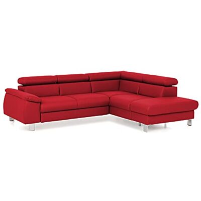 Mivano Ecksofa Micky mit Ottomane / L-Form-Sofa mit Schlaffunktion, Stauraum und Kopfteilverstellung / 249 x 72 x 207 / Kunstleder, Rot Mivano Ecksofa Micky mit Ottomane / L-Form-Sofa mit Schlaffunktion, Stauraum und Kopfteilverstellung / 249 x 72 x 207 / Kunstleder, Rot