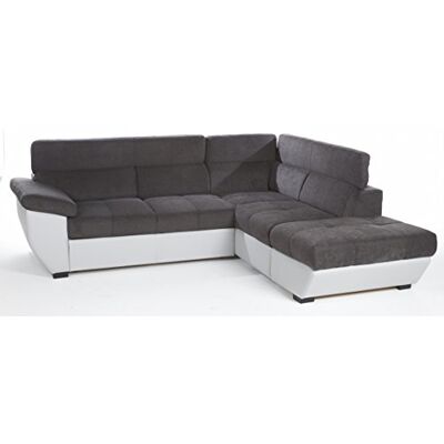 Mivano Ecksofa Speedway / Couch in L-Form mit verstellbaren Kopfteilen und Ottomane / 262 x 79 x 224 / Zweifarbig: dunkelgrau/hellgrau Mivano Ecksofa Speedway / Couch in L-Form mit verstellbaren Kopfteilen und Ottomane / 262 x 79 x 224 / Zweifarbig: dunkelgrau/hellgrau