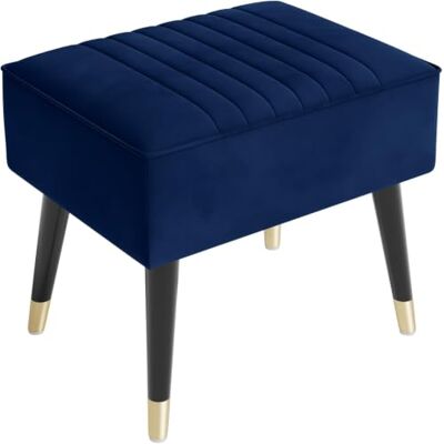 Vesgantti Sitzhocker, Ottomanischer Fußhoker aus Samt, Hocker für Relaxsessel Lehnstühle Vintage Retro Sessel Polstersessel, Ottomane für Wohnzimmer-Blau Vesgantti Sitzhocker, Ottomanischer Fußhoker aus Samt, Hocker für Relaxsessel Lehnstühle Vintage Retro Sessel Polstersessel, Ottomane für Wohnzimmer-Blau