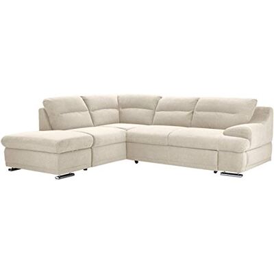 Mivano Ecksofa Coast / Große Schlafcouch in L-Form mit Ottomane links, Inkl. Bettfunktion und Stauraum, 264 x 88 x 217, Mikrofaser: beige Mivano Ecksofa Coast / Große Schlafcouch in L-Form mit Ottomane links, Inkl. Bettfunktion und Stauraum, 264 x 88 x 217, Mikrofaser: beige
