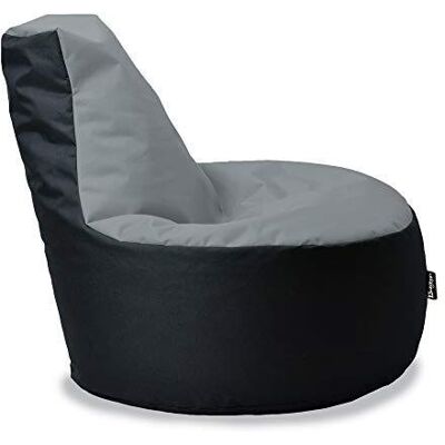 BuBiBag Gamer Sitzsack, Lounge Sessel, Gaming Sitzsäcke, Indoor & Outdoor Kissen für Kinder und Erwachsene (Grau-Schwarz;Ø:80cm) BuBiBag Gamer Sitzsack, Lounge Sessel, Gaming Sitzsäcke, Indoor & Outdoor Kissen für Kinder und Erwachsene (Grau-Schwarz;Ø:80cm)