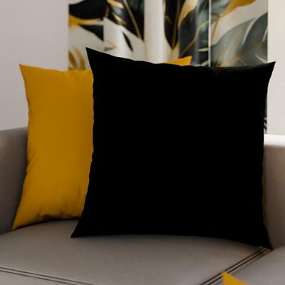 PETTI Artigiani Italiani 2er-Set Kissenbezüge 80x80 cm aus Mikrofaser, Dekokissen-Bezüge für Schlafzimmer und Sofa, Set mit 2 Kissenhüllen, Wende-Kissenbezug Double-Face Ockergelb und Schwarz PETTI Artigiani Italiani 2er-Set Kissenbezüge 80x80 cm aus Mikrofaser, Dekokissen-Bezüge für Schlafzimmer und Sofa, Set mit 2 Kissenhüllen, Wende-Kissenbezug Double-Face Ockergelb und Schwarz
