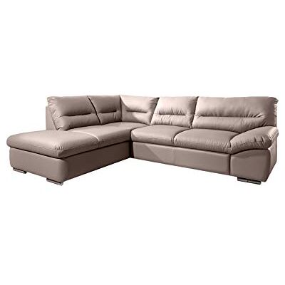 Mivano Ecksofa William / Schlafsofa mit Bett und Bettkasten in L-Form im modernen Design / 268 x 87 x 216 / Kunstleder beige Mivano Ecksofa William / Schlafsofa mit Bett und Bettkasten in L-Form im modernen Design / 268 x 87 x 216 / Kunstleder beige