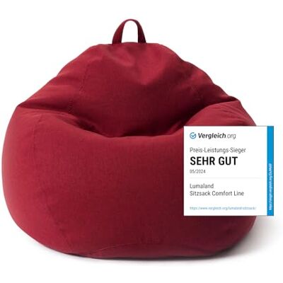 LUMALAND - Comfort Line Sitzsack - Rot - 120L - Bean bag LUMALAND - Comfort Line Sitzsack - Rot - 120L - Bean bag
