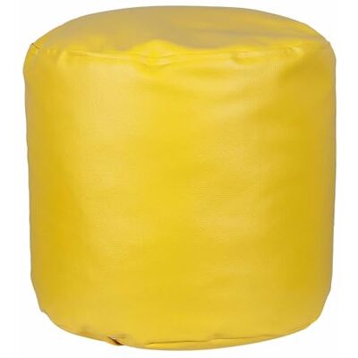 Aranaz S.L. Hocker aus Holz, rund, Ø 40 x 38 cm, Gelb, gepolsterter und bequemer Sitz Aranaz S.L. Hocker aus Holz, rund, Ø 40 x 38 cm, Gelb, gepolsterter und bequemer Sitz