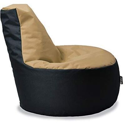 BuBiBag Gamer Sitzsack, Lounge Sessel, Gaming Sitzsäcke, Indoor & Outdoor Kissen für Kinder und Erwachsene (Beige-Schwarz;Ø:80cm) BuBiBag Gamer Sitzsack, Lounge Sessel, Gaming Sitzsäcke, Indoor & Outdoor Kissen für Kinder und Erwachsene (Beige-Schwarz;Ø:80cm)