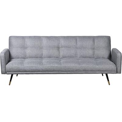 DRW 3-Sitzer-Sofa aus Polyester mit Metallbeinen in Grau, Schwarz und Gold, 193 x 83 x 75 cm DRW 3-Sitzer-Sofa aus Polyester mit Metallbeinen in Grau, Schwarz und Gold, 193 x 83 x 75 cm