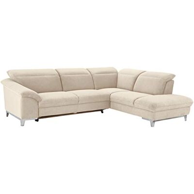 Mivano Bettsofa Teresa / Ecksofa mit Schlaffunktion, Kopfteilverstellung und Ottomane / 293 x 84 x 232 / Mikrofaser, Creme Mivano Bettsofa Teresa / Ecksofa mit Schlaffunktion, Kopfteilverstellung und Ottomane / 293 x 84 x 232 / Mikrofaser, Creme